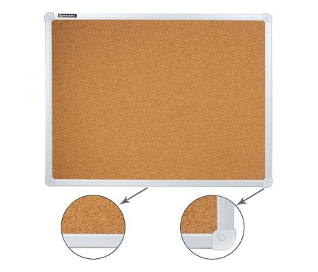 BRAUBERG Cork Notice Board, 45x60 cm, Aluminum Frame