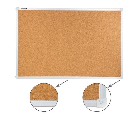 BRAUBERG Cork Notice Board, 60x90 cm, Improved Aluminum Frame
