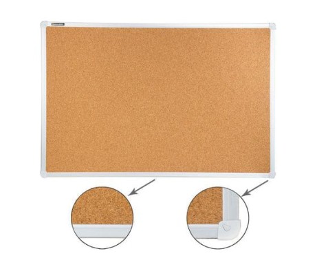 BRAUBERG Cork Notice Board, 60x90 cm, Improved Aluminum Frame