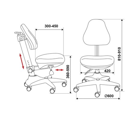 Bureaucrat KD-2/G/PENCIL-BL Armchair