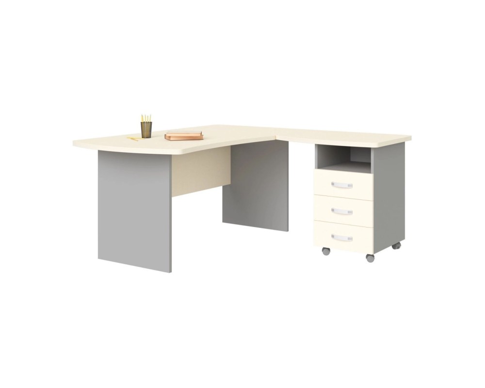 Right Workstation with Pedestal, 160x160x74, Berlin