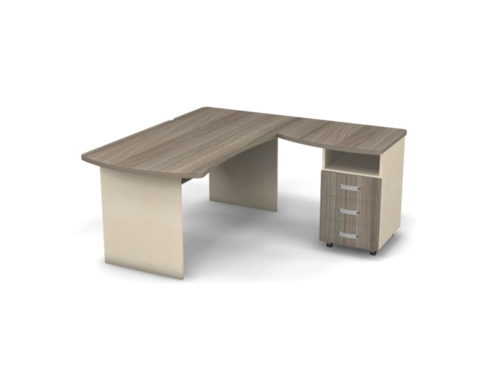 Right Workstation with Pedestal, 160x160x74, Berlin