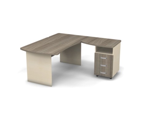 Right Workstation with Pedestal, 160x160x74, Berlin