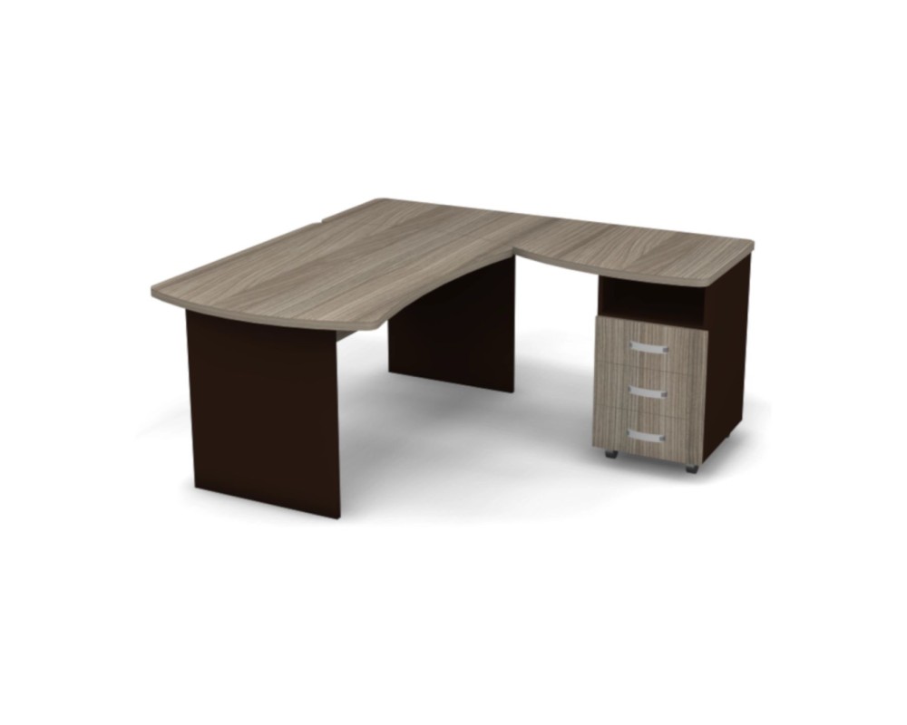 Right Workstation with Pedestal, 160x160x74, Berlin