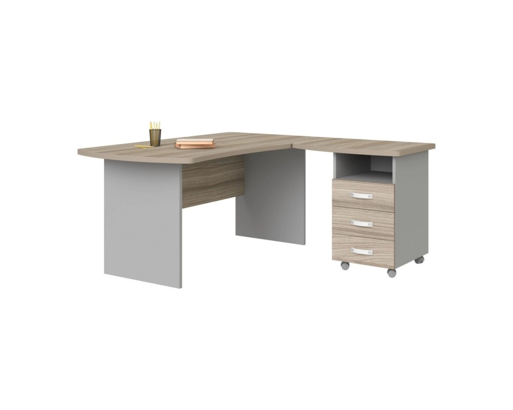 Right Workstation with Pedestal, 160x160x74, Berlin