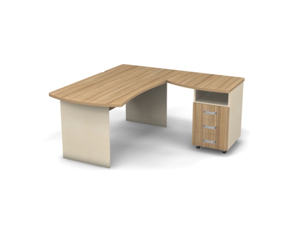 Right Workstation with Pedestal, 160x160x74, Berlin