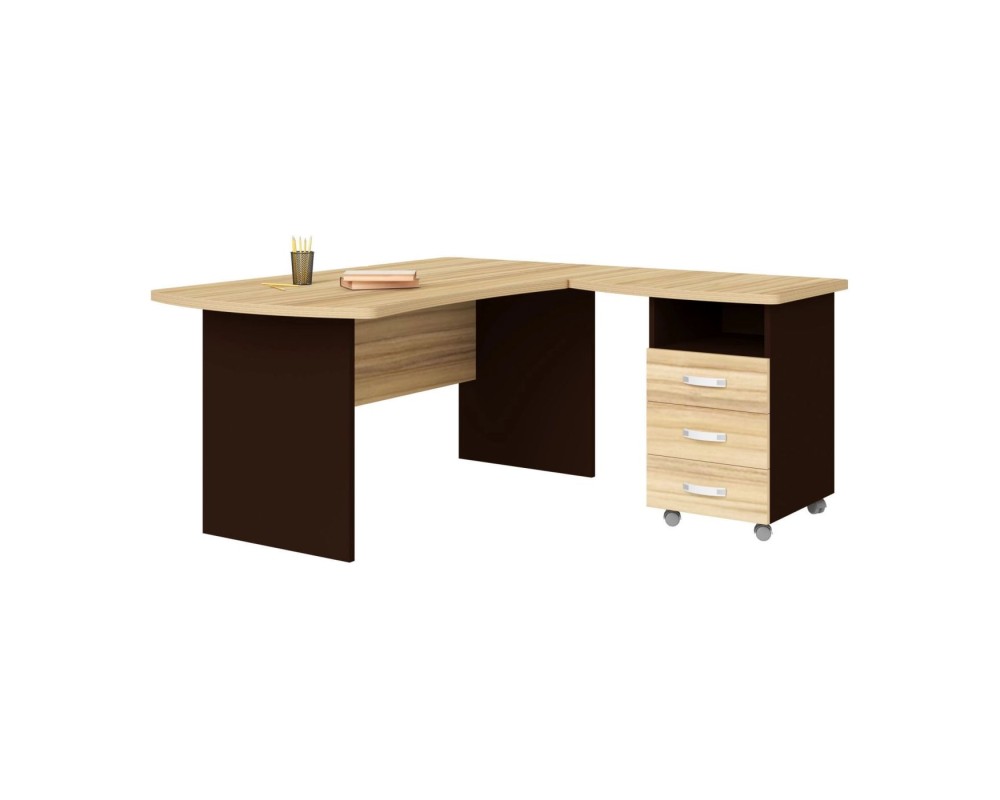 Right Workstation with Pedestal, 160x160x74, Berlin