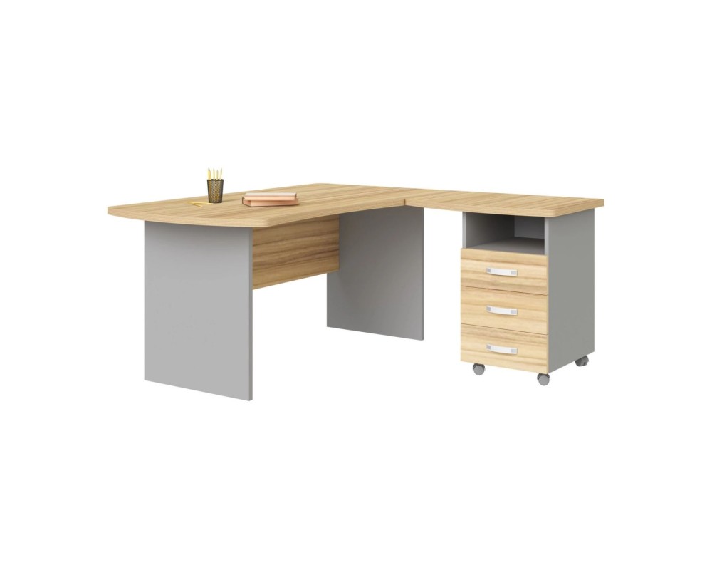 Right Workstation with Pedestal, 160x160x74, Berlin