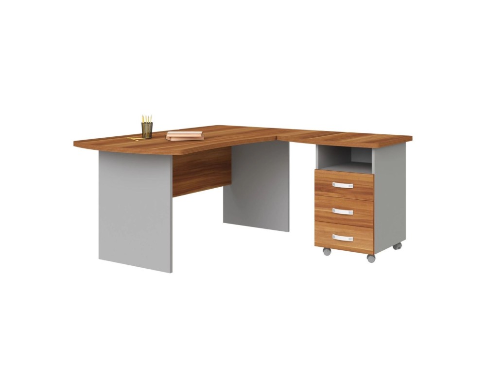 Right Workstation with Pedestal, 160x160x74, Berlin