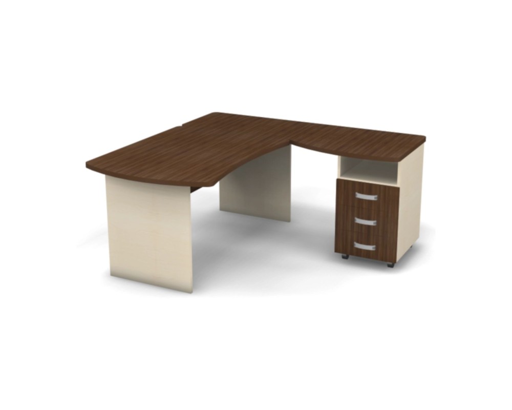 Right Workstation with Pedestal, 160x160x74, Berlin