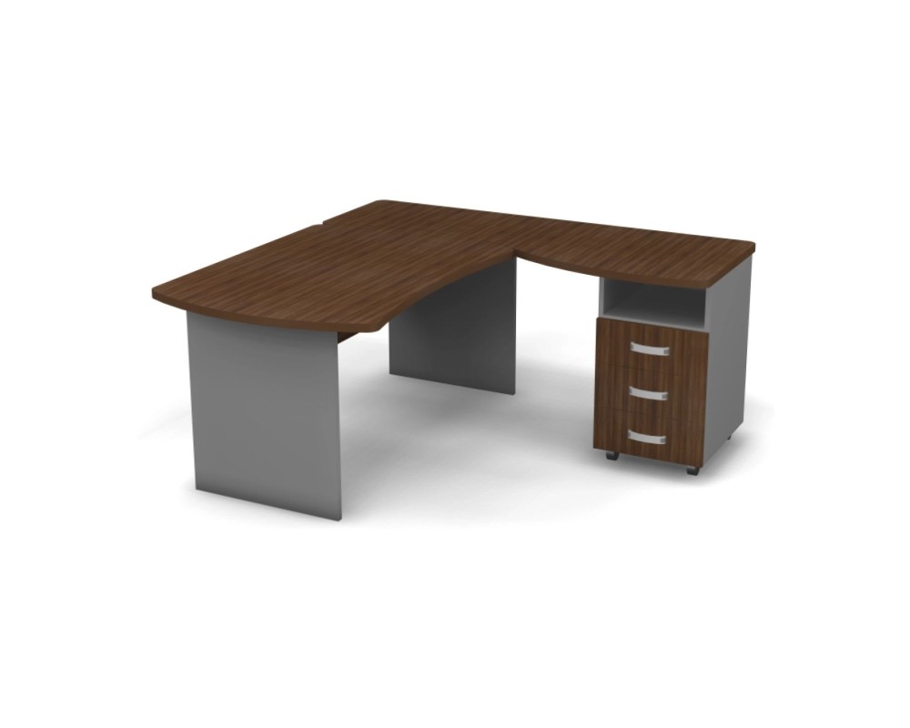 Right Workstation with Pedestal, 160x160x74, Berlin