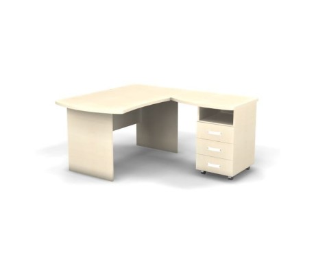 Right Workstation with Pedestal 140x160x74 Berlin