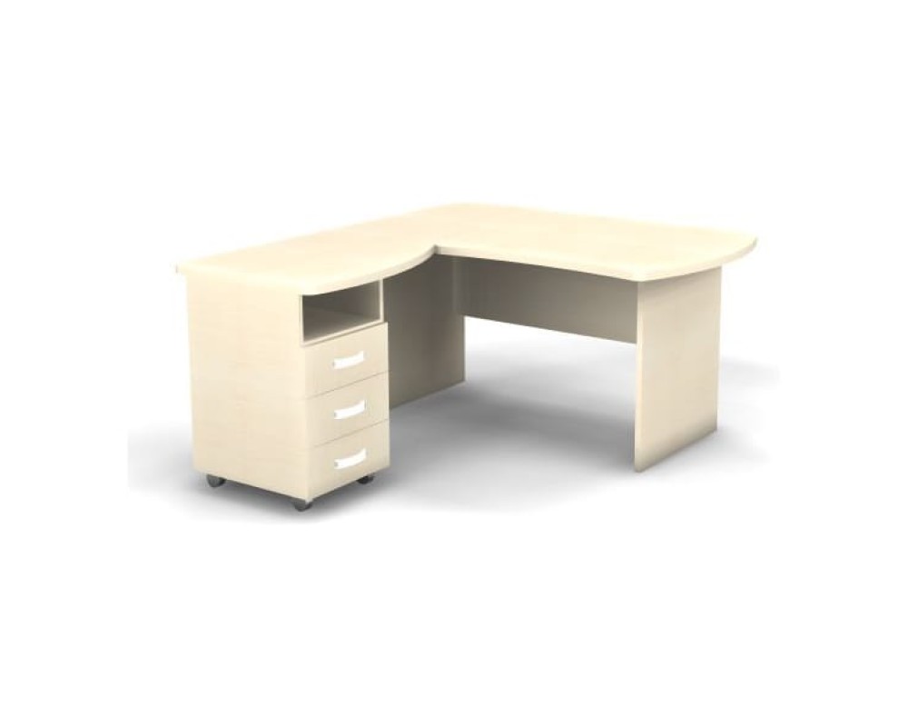 Left Workstation with Pedestal 140x160x74 Berlin