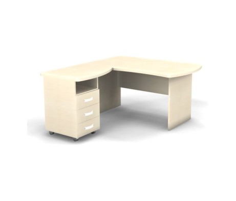 Left Workstation with Pedestal 140x160x74 Berlin