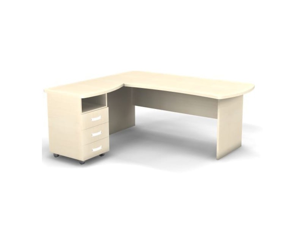 Left Workstation with Pedestal 180x160x74 Berlin