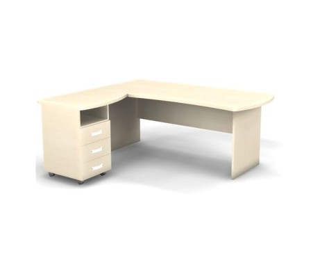 Left Workstation with Pedestal 180x160x74 Berlin