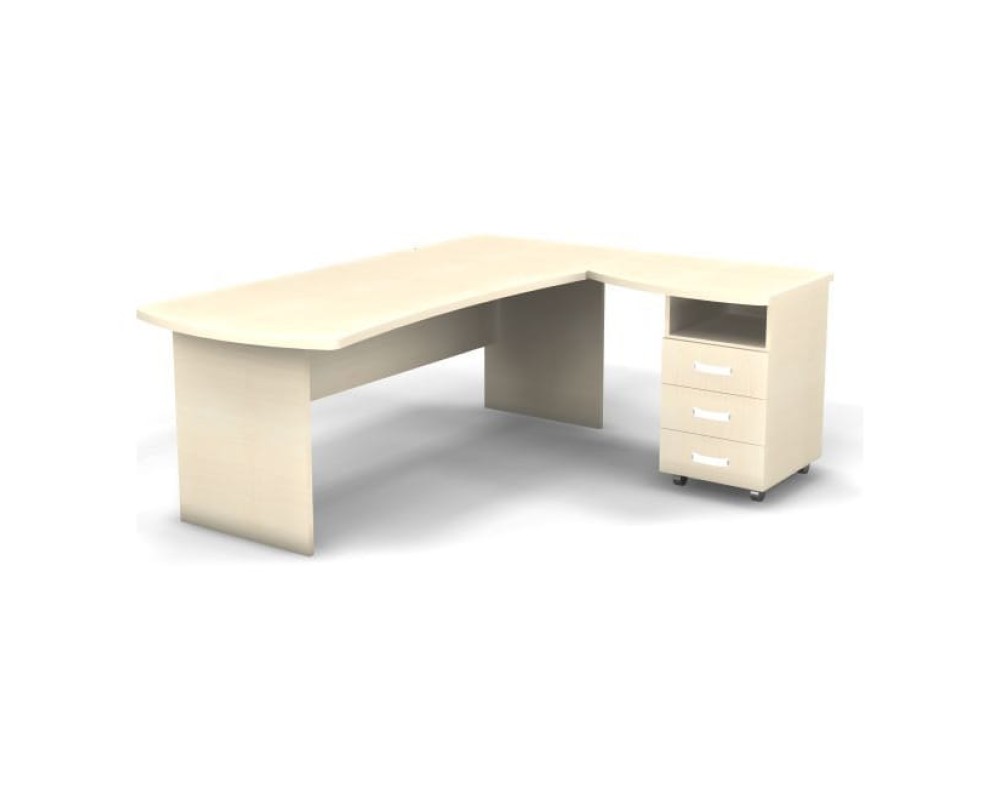 Right Workstation with Pedestal 200x160x74 Berlin