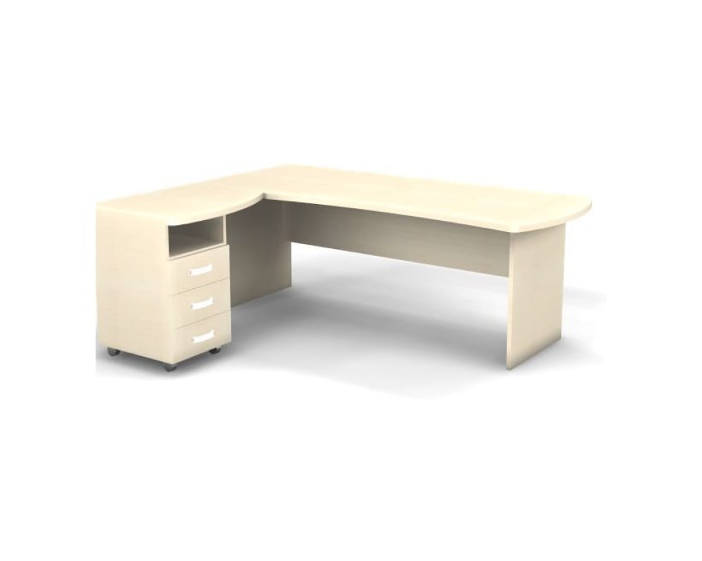 Left Workstation with Pedestal 200x160x74 Berlin