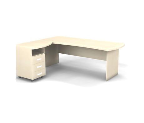Left Workstation with Pedestal 200x160x74 Berlin