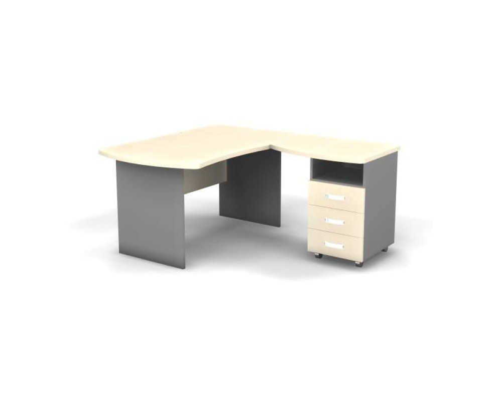 Right Workstation with Pedestal 140x160x74 Berlin