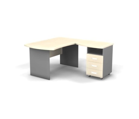 Right Workstation with Pedestal 140x160x74 Berlin