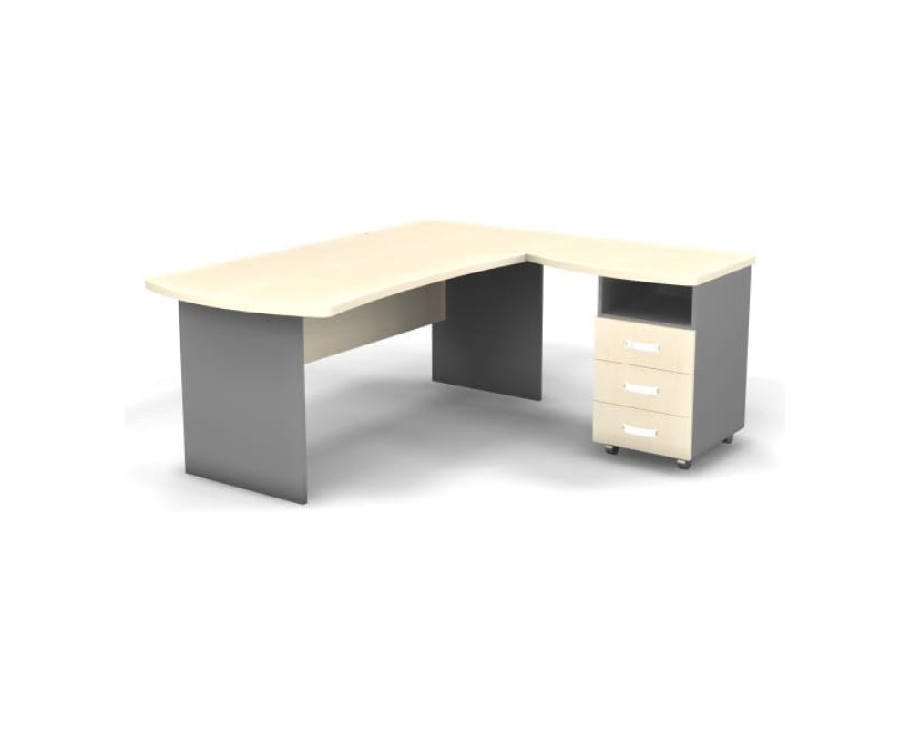 Right Workstation with Pedestal 180x160x74 Berlin