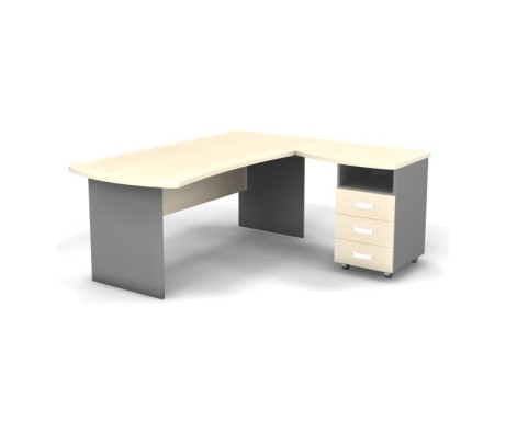 Right Workstation with Pedestal 180x160x74 Berlin