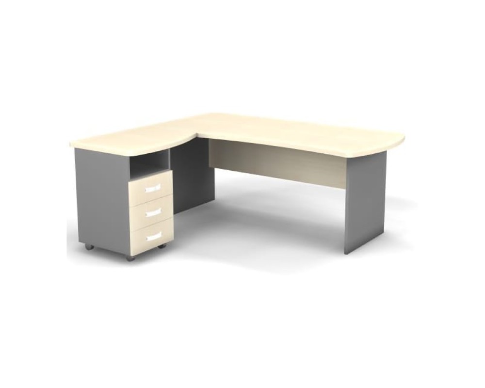 Left Workstation with Pedestal 180x160x74 Berlin