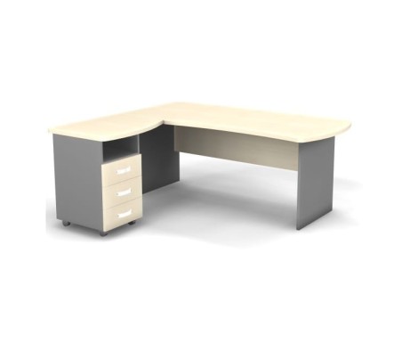 Left Workstation with Pedestal 180x160x74 Berlin