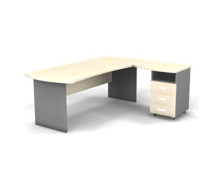 Right Workstation with Pedestal 200x160x74 Berlin