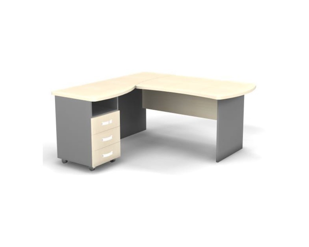 Workstation with Pedestal Left 160x160x74 Berlin