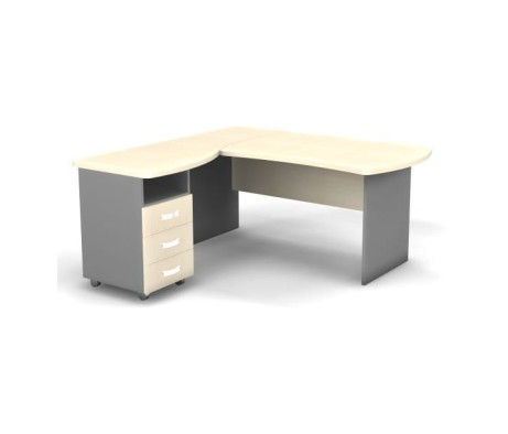 Workstation with Pedestal Left 160x160x74 Berlin