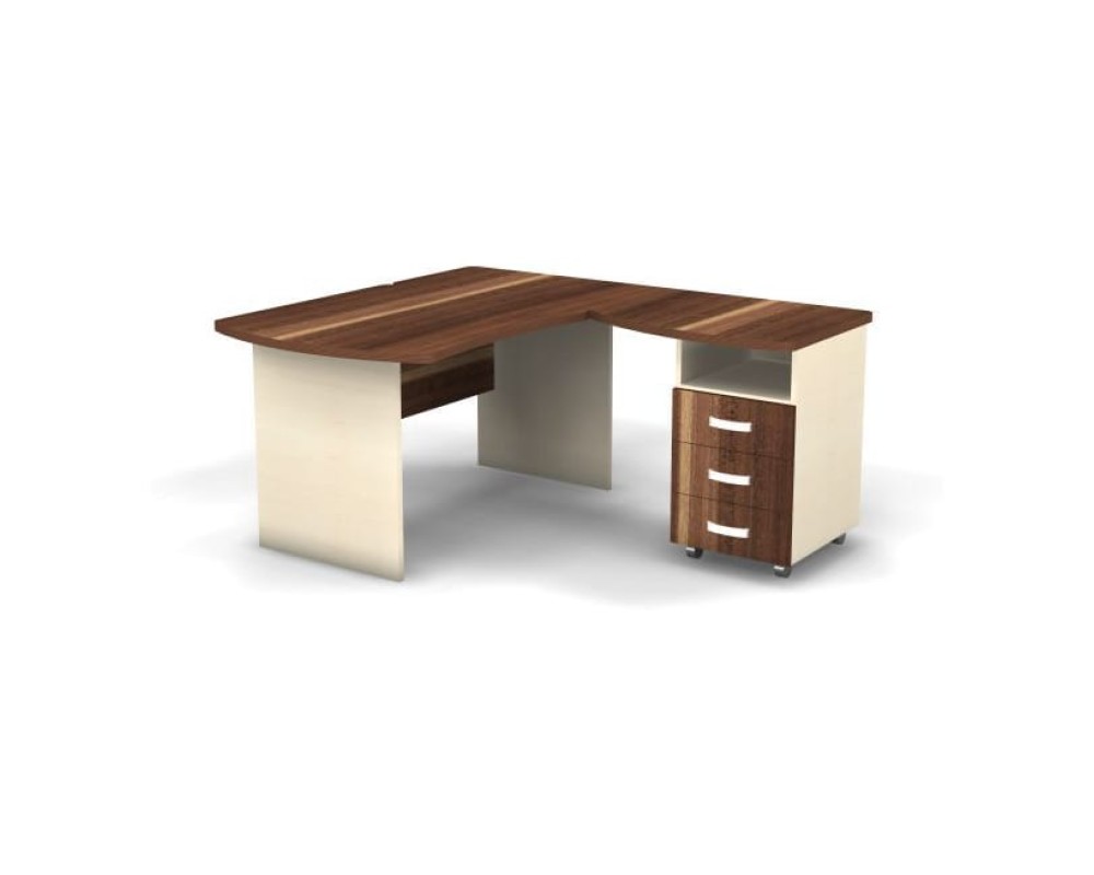 Right Workstation with Pedestal 140x160x74 Berlin