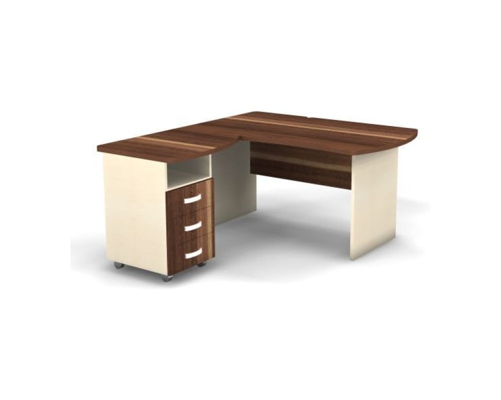 Left Workstation with Pedestal 140x160x74 Berlin