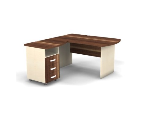 Left Workstation with Pedestal 140x160x74 Berlin