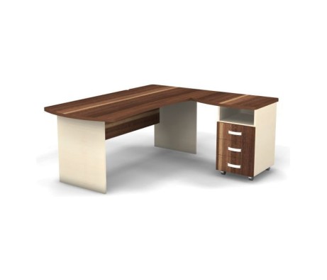 Right Workstation with Pedestal 180x160x74 Berlin