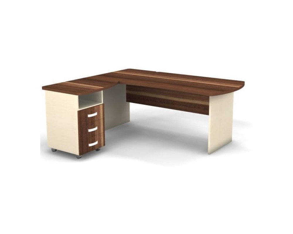 Left Workstation with Pedestal 180x160x74 Berlin