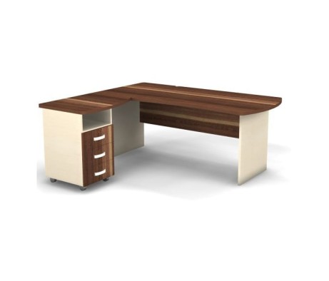 Left Workstation with Pedestal 180x160x74 Berlin