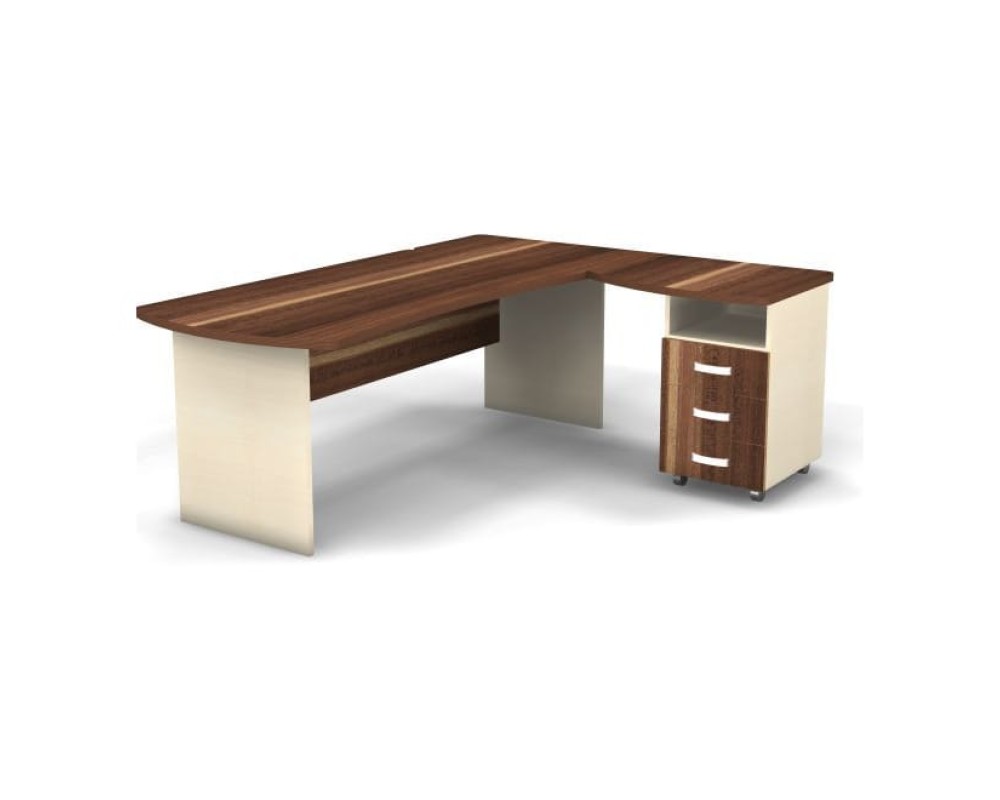 Right Workstation with Pedestal 200x160x74 Berlin