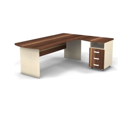 Right Workstation with Pedestal 200x160x74 Berlin