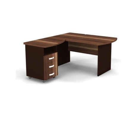 Left Workstation with Pedestal 140x160x74 Berlin