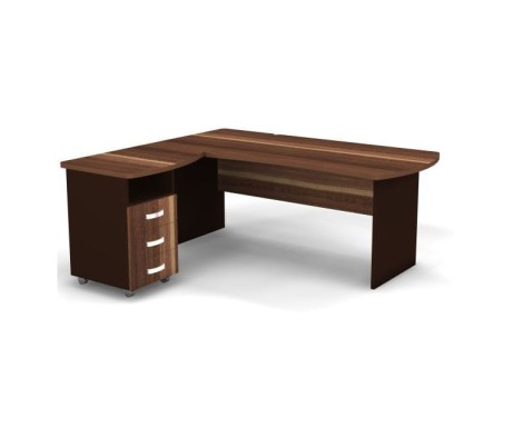 Left Workstation with Pedestal 180x160x74 Berlin