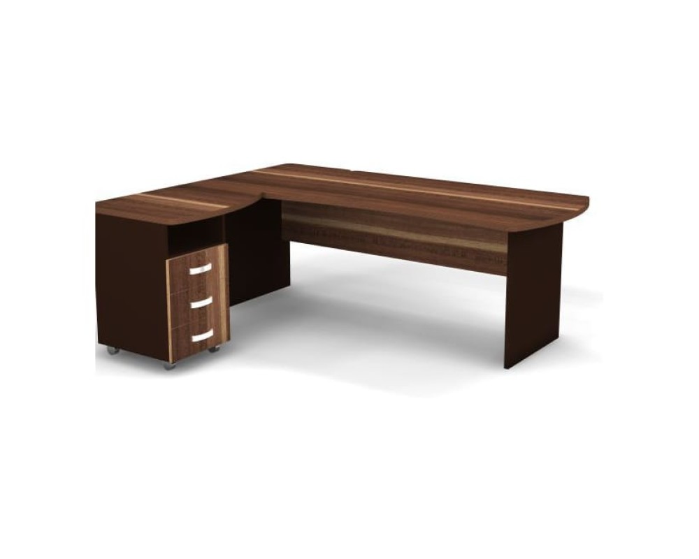 Left Workstation with Pedestal 200x160x74 Berlin