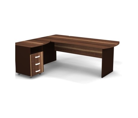 Left Workstation with Pedestal 200x160x74 Berlin