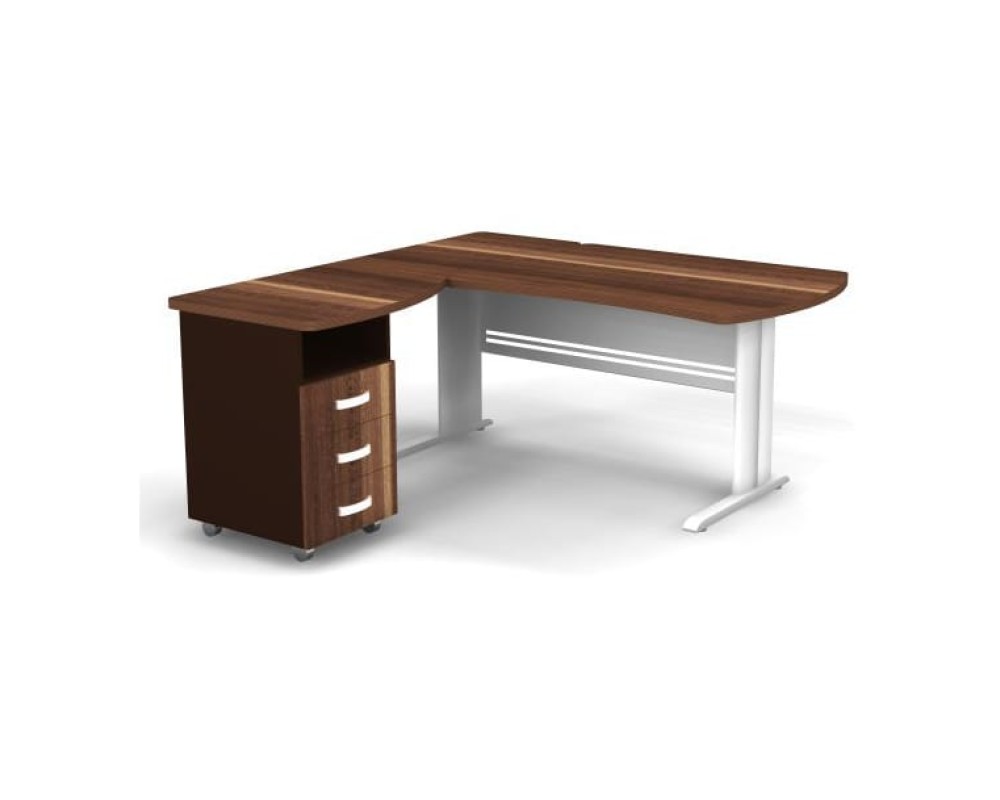 Left Workstation with Pedestal on L-shaped Frame 160x160x74 Berlin