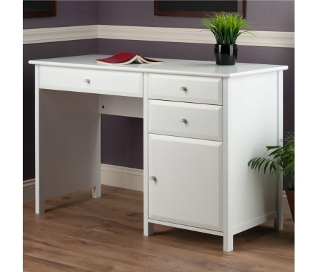 Delta Home Office Writing Desk, 47' Wide, 31' High, White