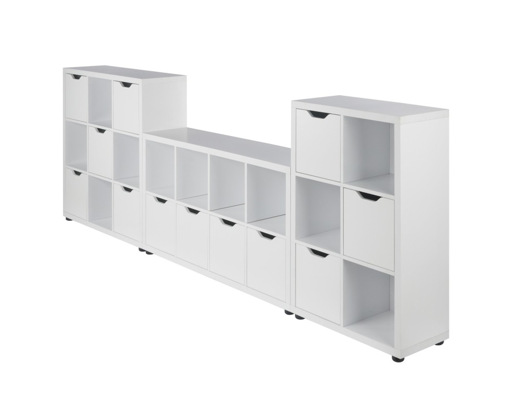 Julian 3-Pc Modular Storage Cabinet Set, White