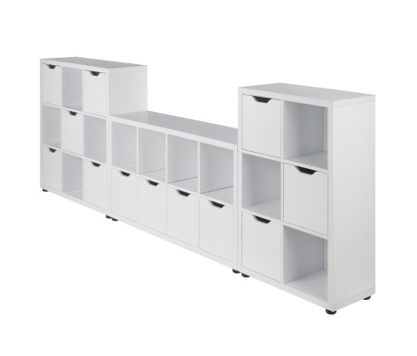 Julian 3-Pc Modular Storage Cabinet Set, White