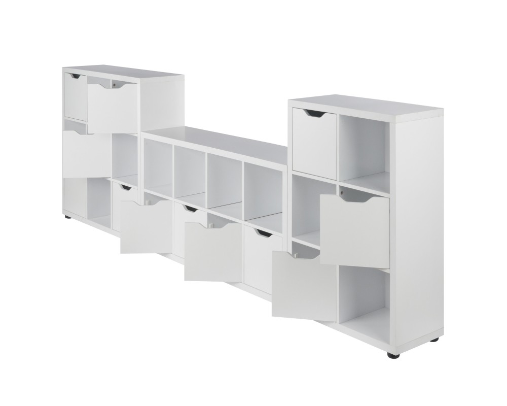 Julian 3-Pc Modular Storage Cabinet Set, White