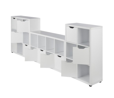 Julian 3-Pc Modular Storage Cabinet Set, White